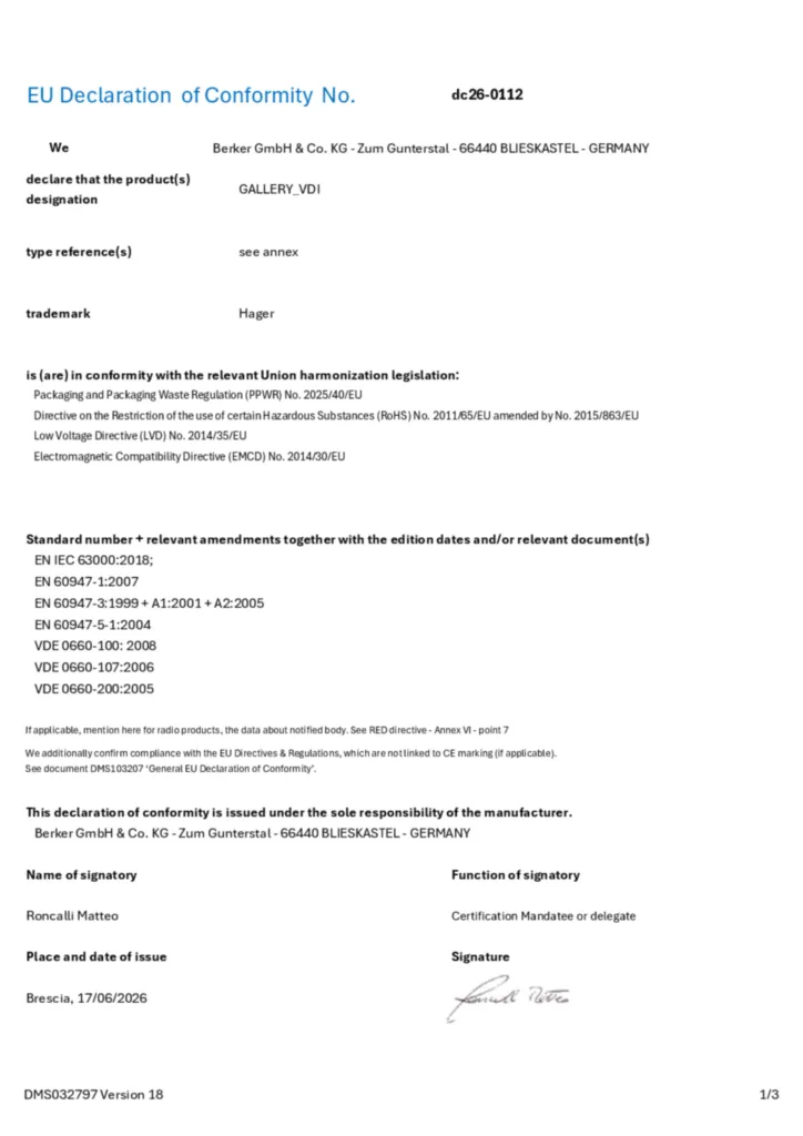 Image Déclaration de conformité en-GB 2026-08-24 | Hager France