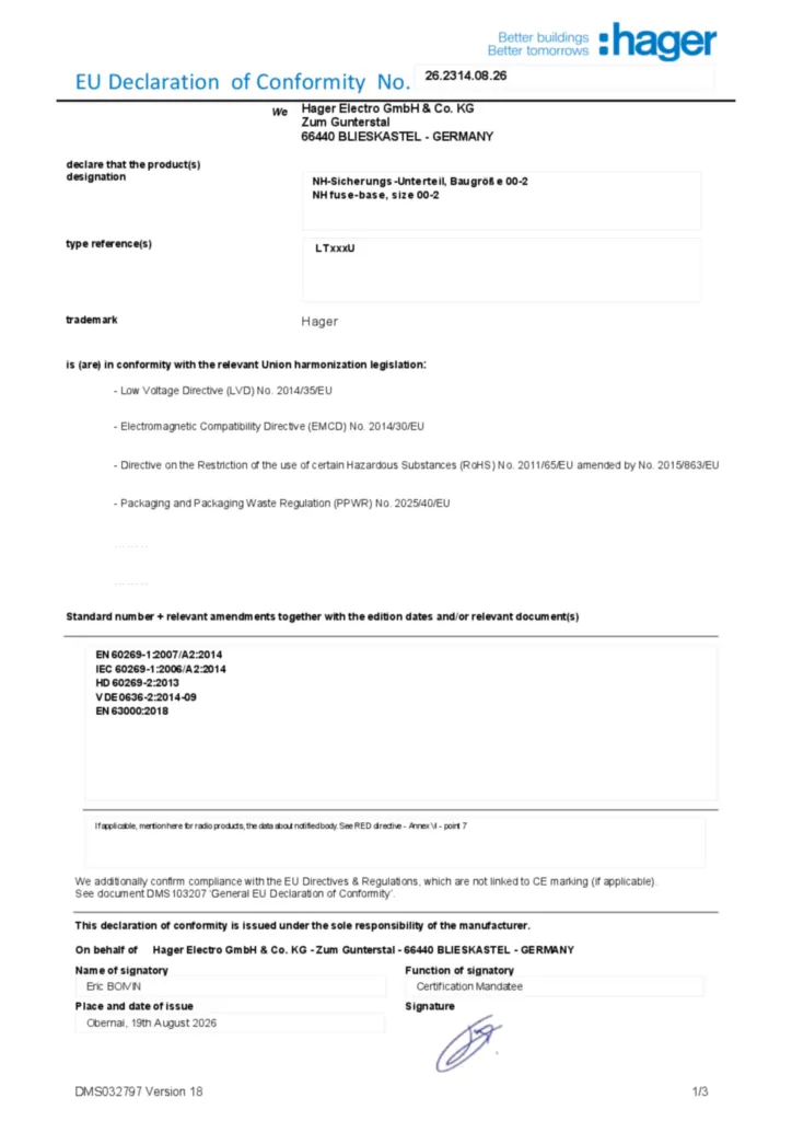 Bild Konformitätserklärung en-GB 2026-08-24 | Hager Deutschland