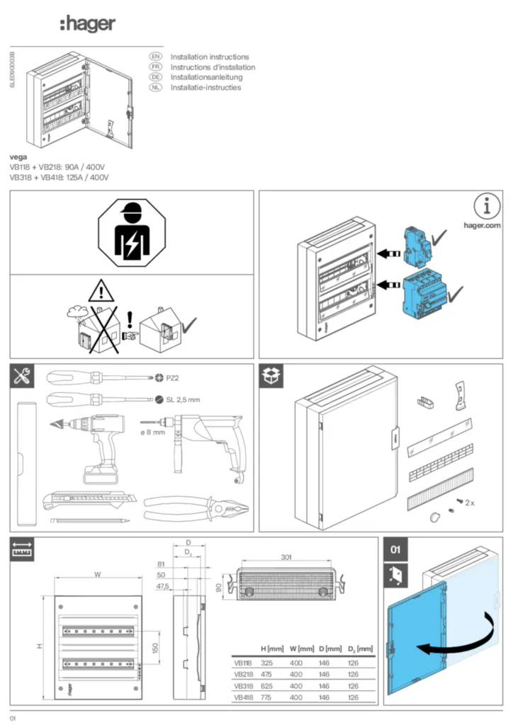 Afbeelding Installatiehandleiding en-GB, fr-FR, de-DE, nl-NL 2026-09-03 | Hager Belgium