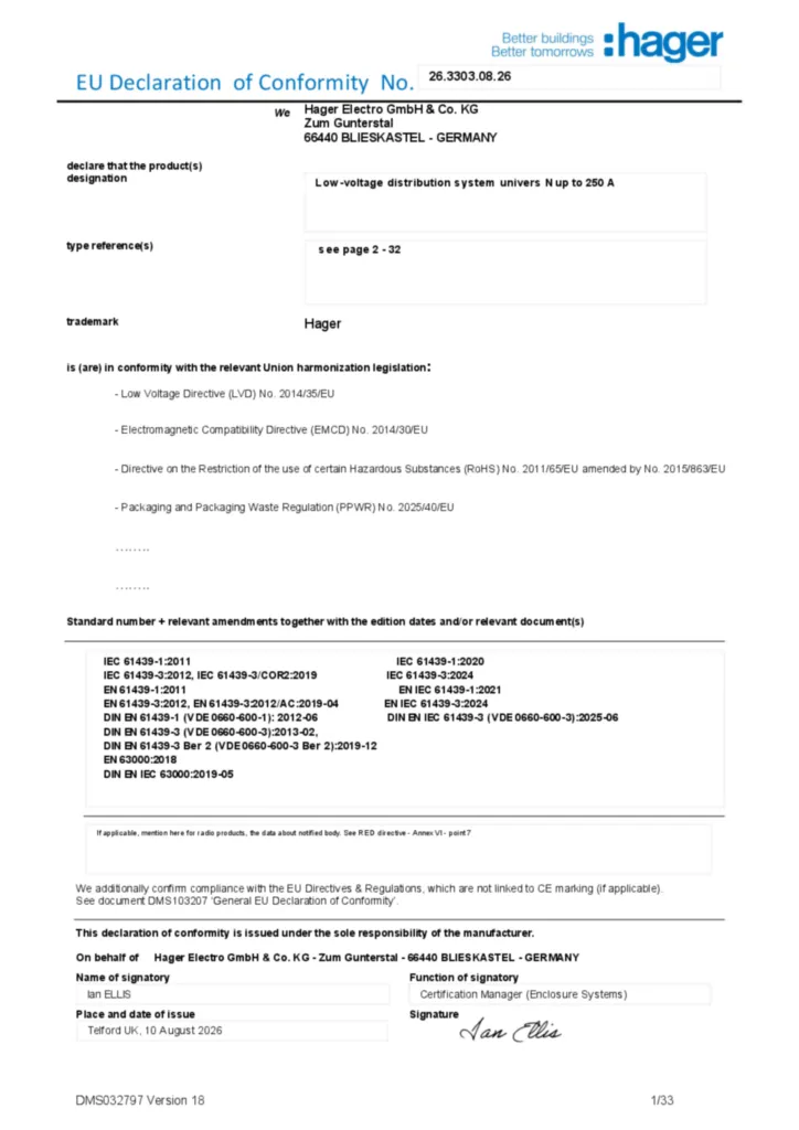 Bild Konformitätserklärung en-GB 2026-10-06 | Hager Deutschland