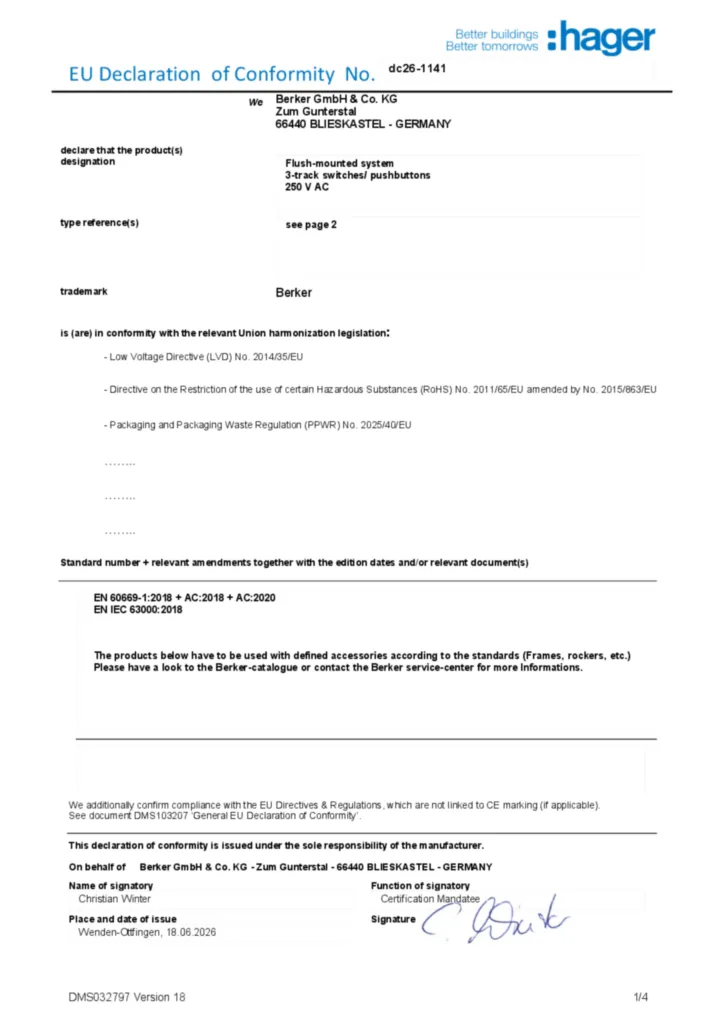 Imagen Declaración de conformidad en-GB 2026-10-08 | Hager España
