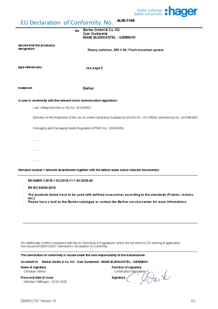Image Déclaration de conformité en-GB 2026-10-08 | Hager Belgique