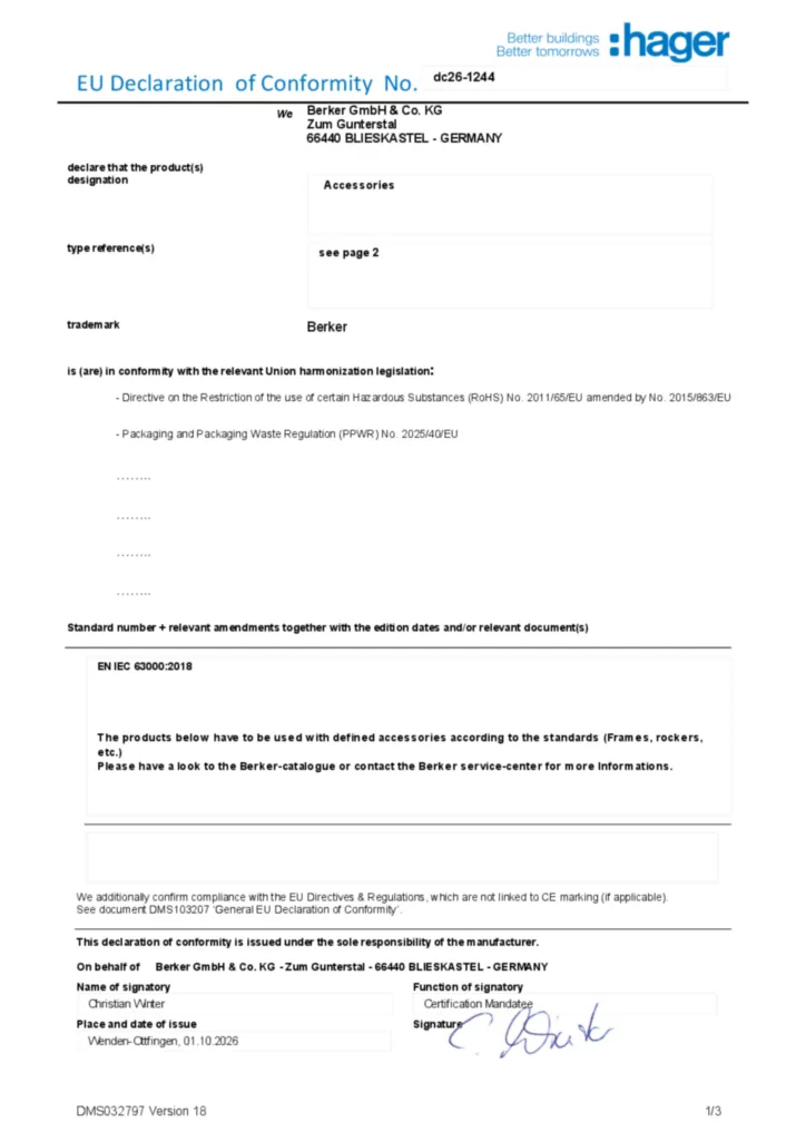 Εικόνα Declaration of conformity en-GB 2026-10-12 | Hager