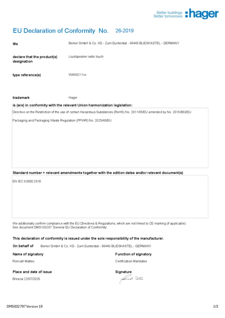 Bild Konformitätserklärung en-GB 2026-10-15 | Hager Deutschland