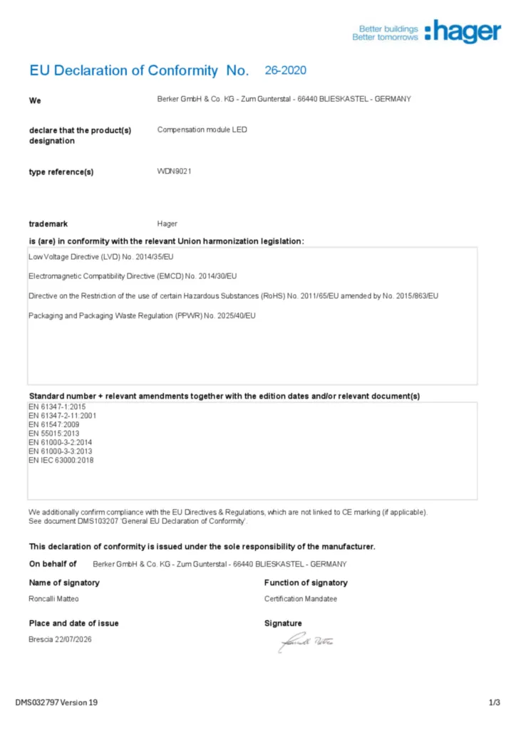Εικόνα Declaration of conformity en-GB 2026-10-15 | Hager