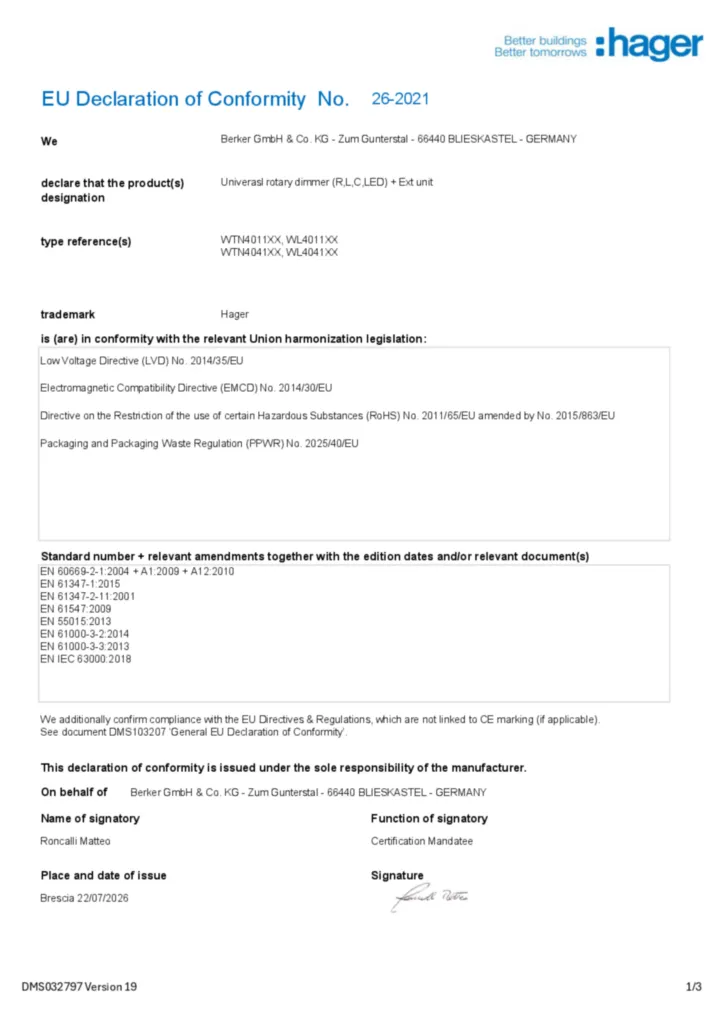Bild Konformitätserklärung en-GB 2026-10-15 | Hager Deutschland