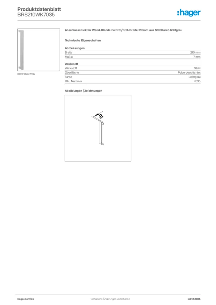Bild Hager Produktdatenblatt BRS210WK7035 | Hager Deutschland
