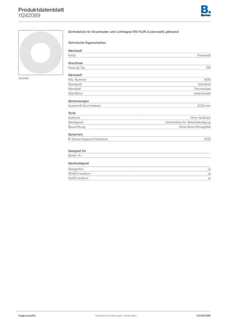 Bild Berker Produktdatenblatt 11242089 | Hager Deutschland