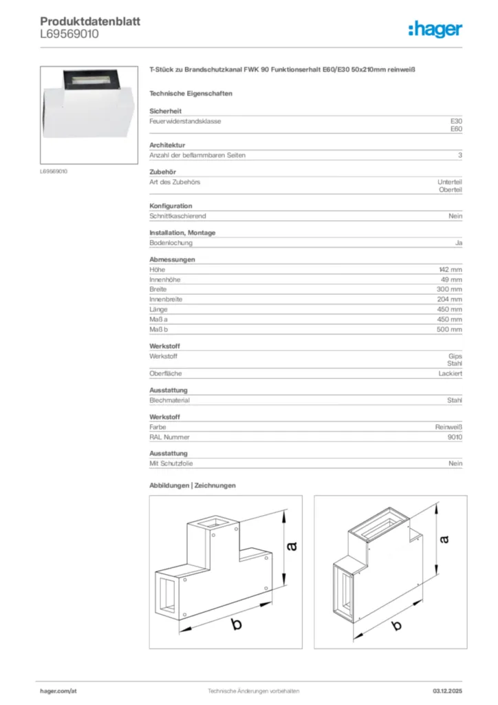 Bild Hager Produktdatenblatt L69569010 | Hager Deutschland