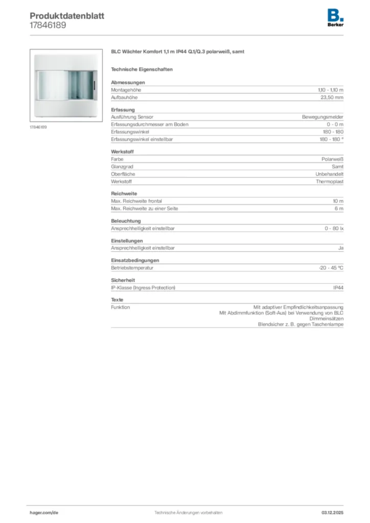 Bild Berker Produktdatenblatt 17846189 | Hager Deutschland