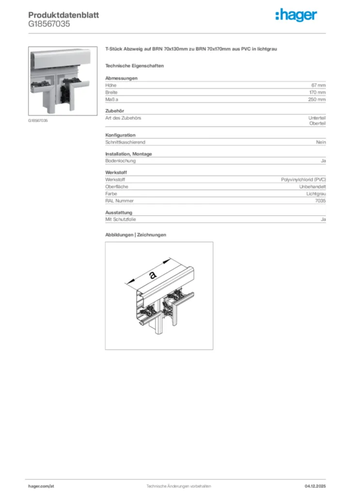 Bild Hager Produktdatenblatt G18567035 | Hager Deutschland