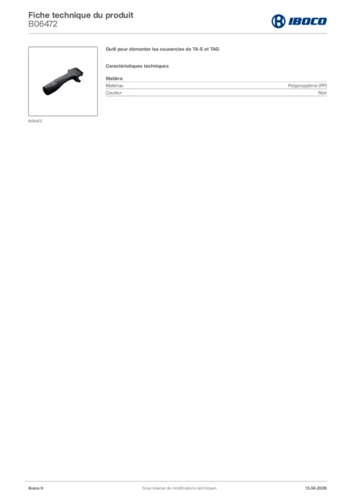 Image Iboco Fiche technique du produit B06472 | Hager France