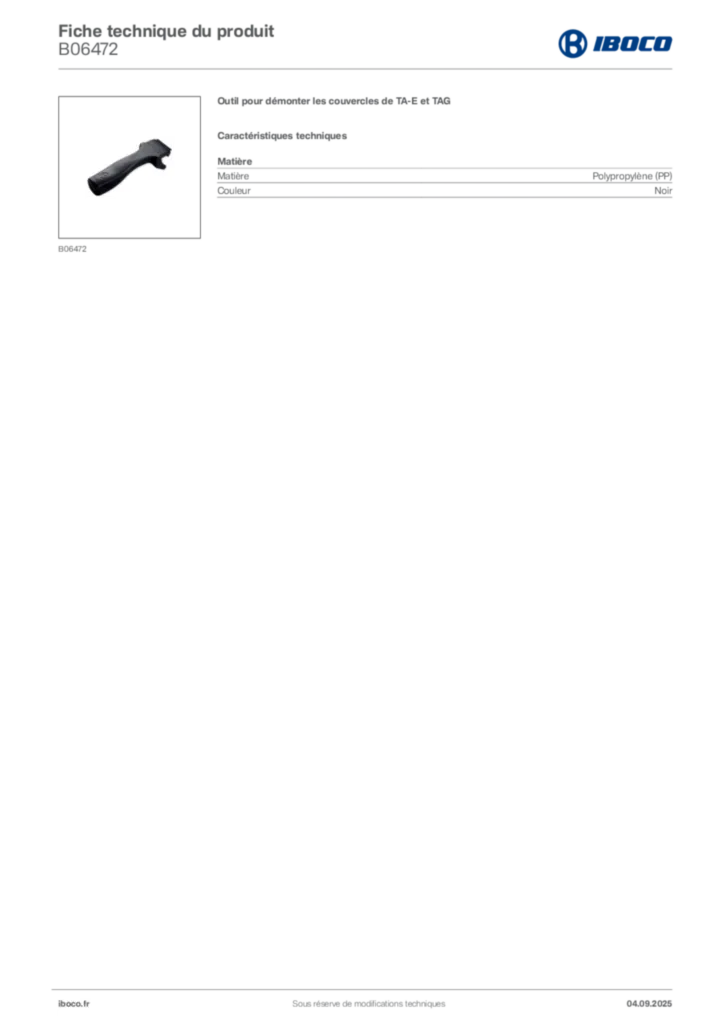 Image Iboco Fiche technique du produit B06472 | Hager France