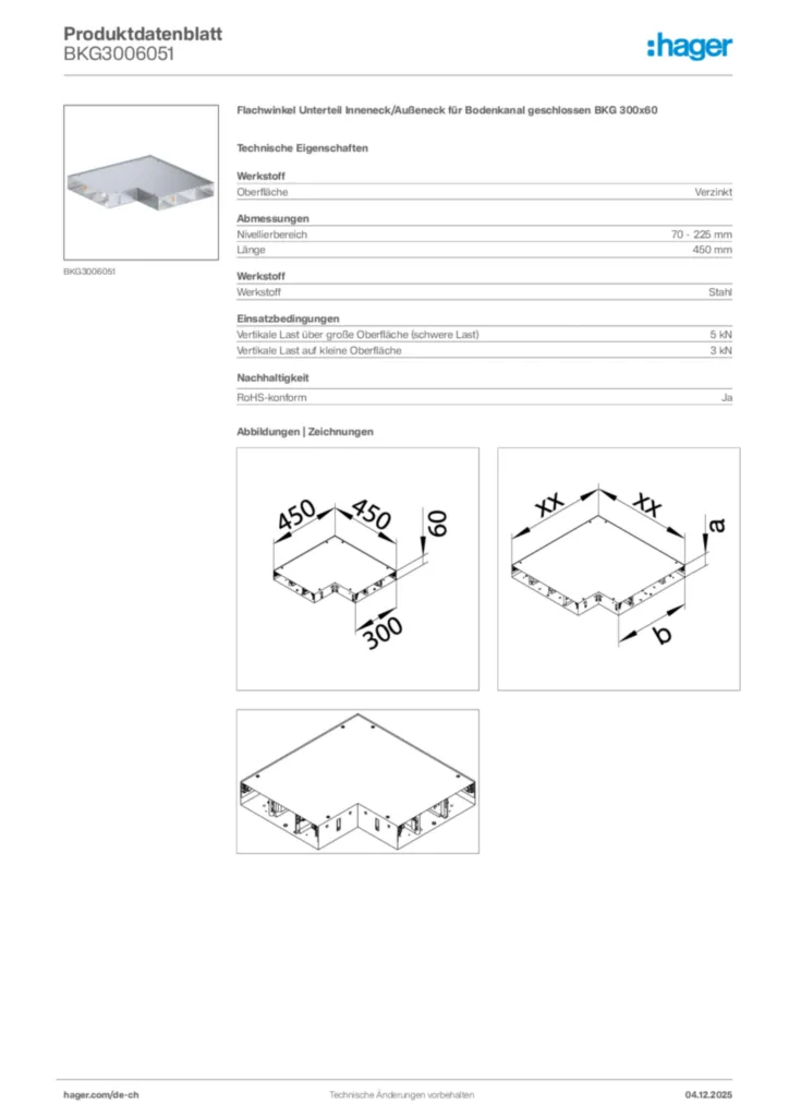 Bild Hager Produktdatenblatt BKG3006051 | Hager Schweiz