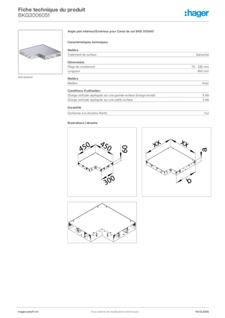 Image Hager Fiche technique du produit BKG3006051 | Hager Suisse