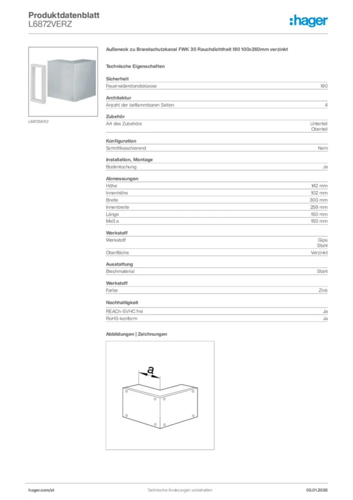 Bild Hager Produktdatenblatt L6872VERZ | Hager Deutschland