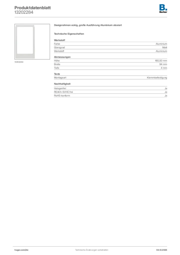 Berker Produktdatenblatt 13202284