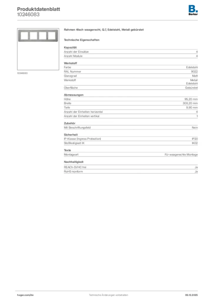Berker Produktdatenblatt 10246083