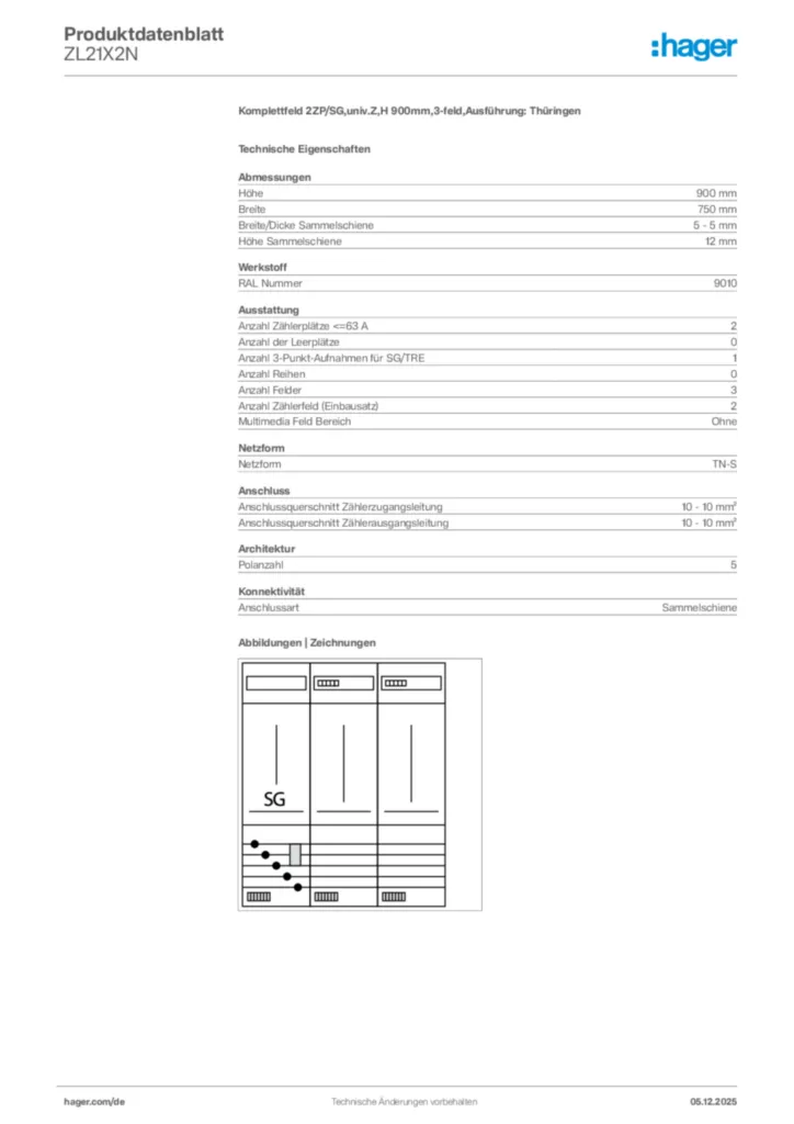 Bild Hager Produktdatenblatt ZL21X2N | Hager Deutschland