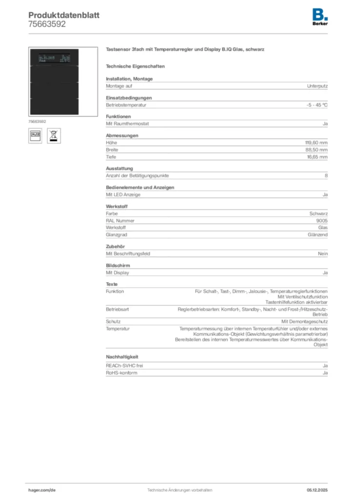 Berker Produktdatenblatt 75663592