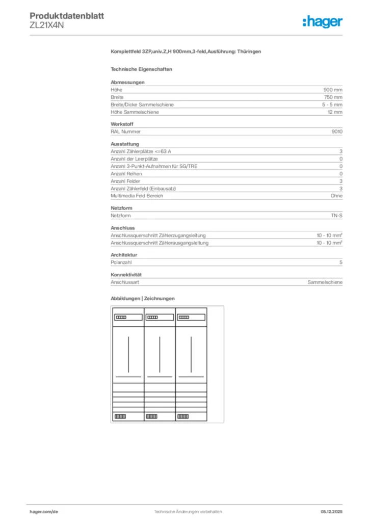 Bild Hager Produktdatenblatt ZL21X4N | Hager Deutschland