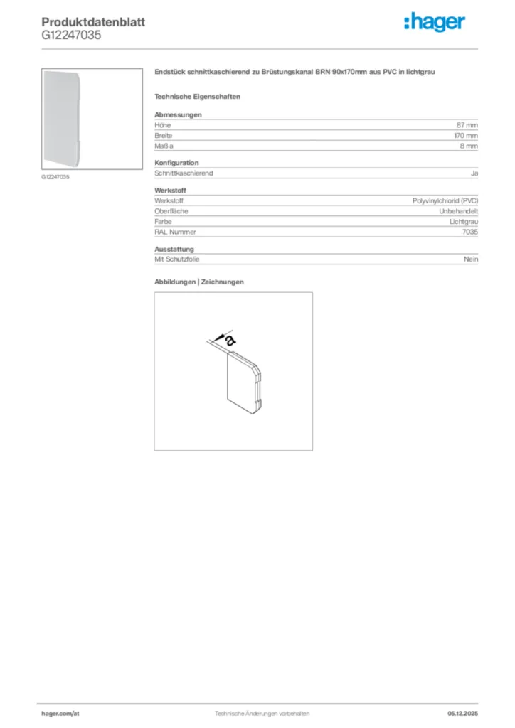 Bild Hager Produktdatenblatt G12247035 | Hager Deutschland