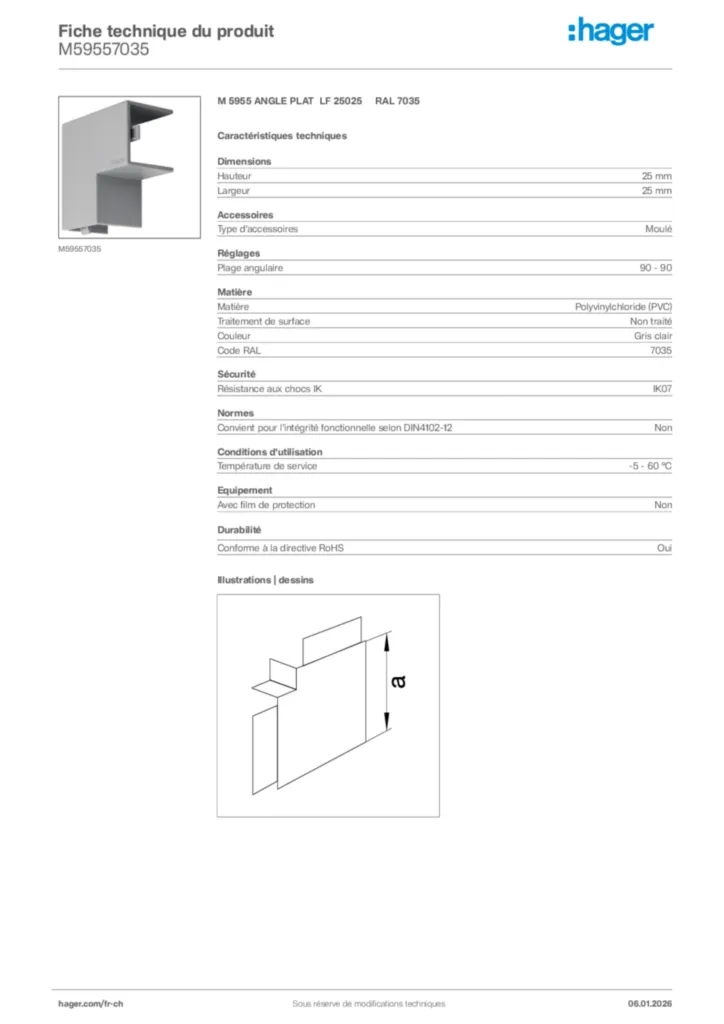 Image Hager Fiche technique du produit M59557035 | Hager Suisse