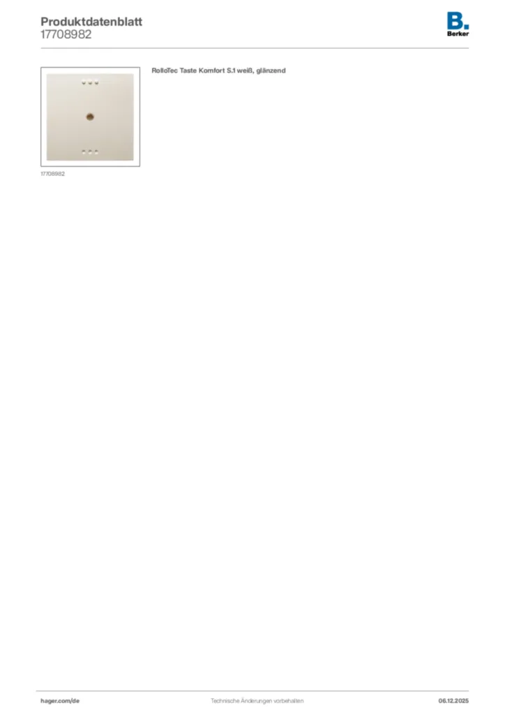 Bild Berker Produktdatenblatt 17708982 | Hager Deutschland