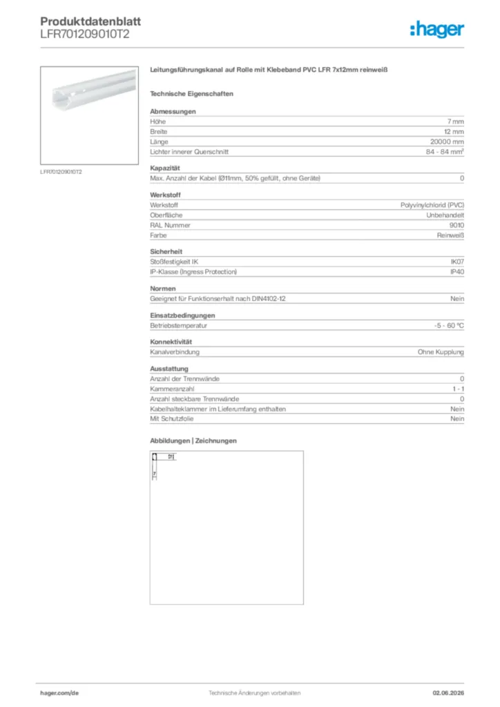 Bild Hager Produktdatenblatt LFR701209010T2 | Hager Deutschland