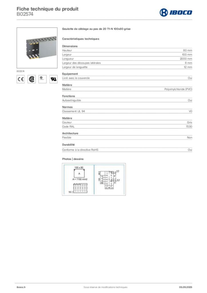 Image Iboco Fiche technique du produit B02574 | Hager France