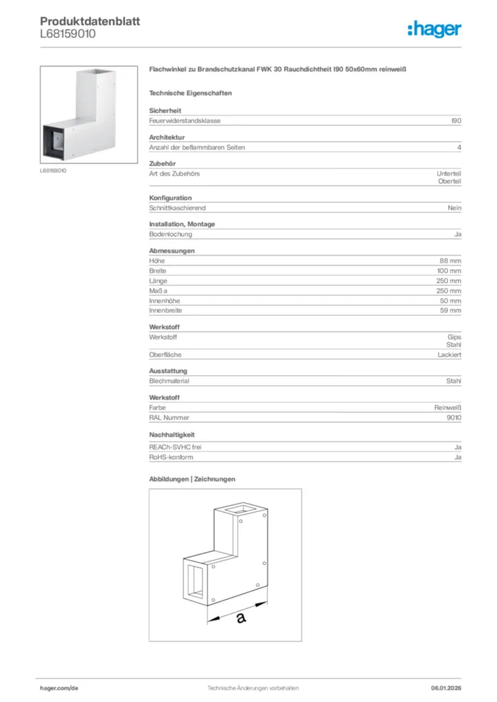 Bild Hager Produktdatenblatt L68159010 | Hager Deutschland