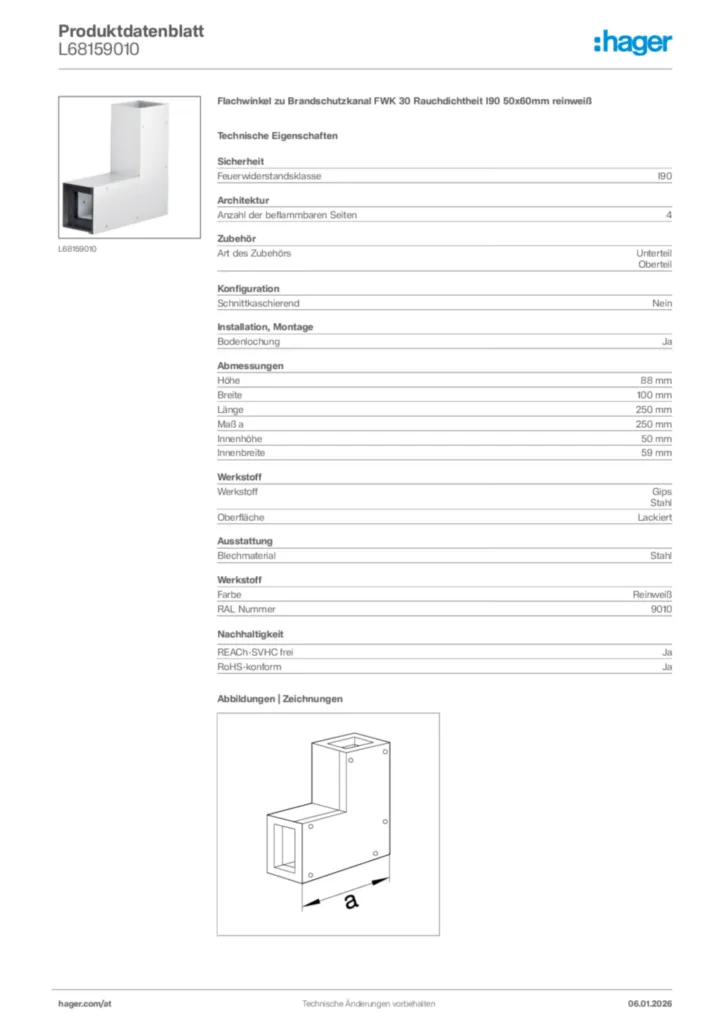 Bild Hager Produktdatenblatt L68159010 | Hager Deutschland