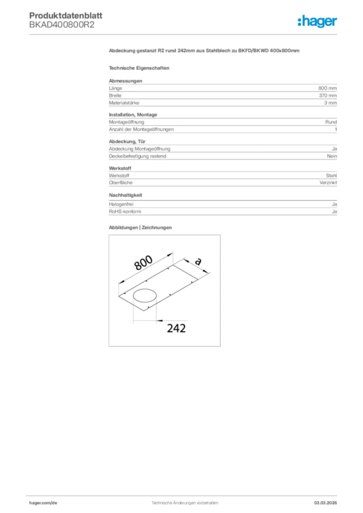 Bild Hager Produktdatenblatt BKAD400800R2 | Hager Deutschland
