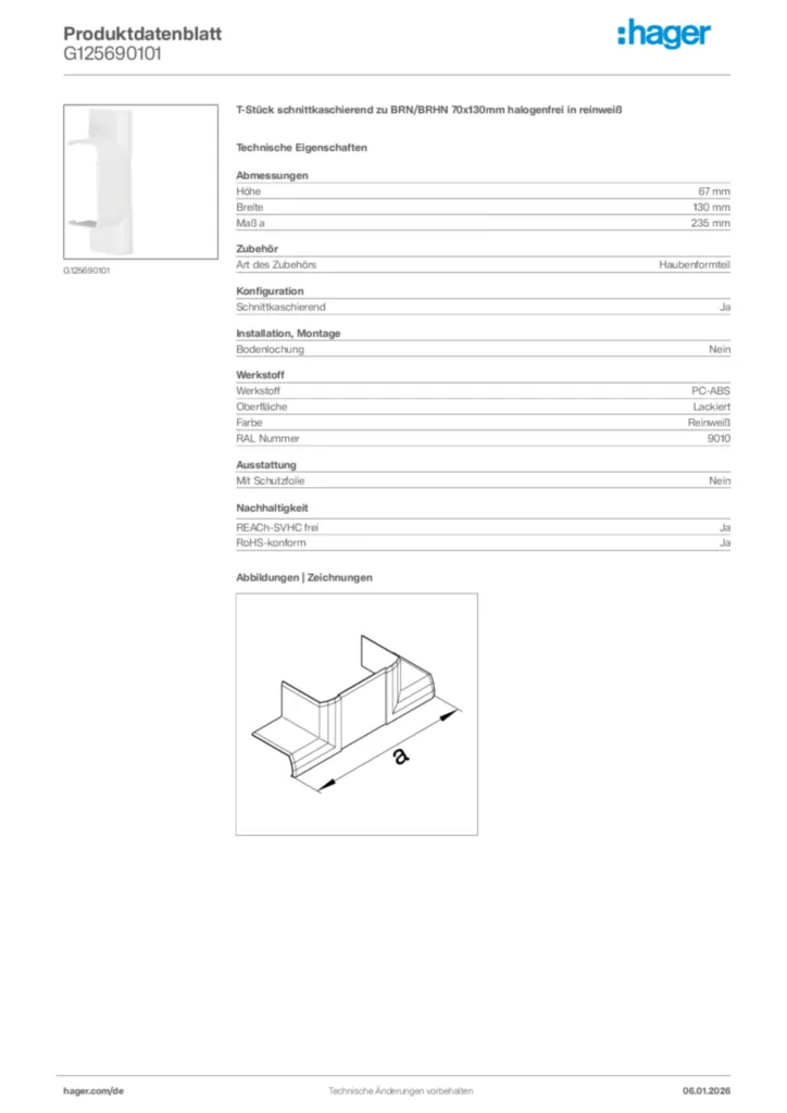 Bild Hager Produktdatenblatt G125690101 | Hager Deutschland