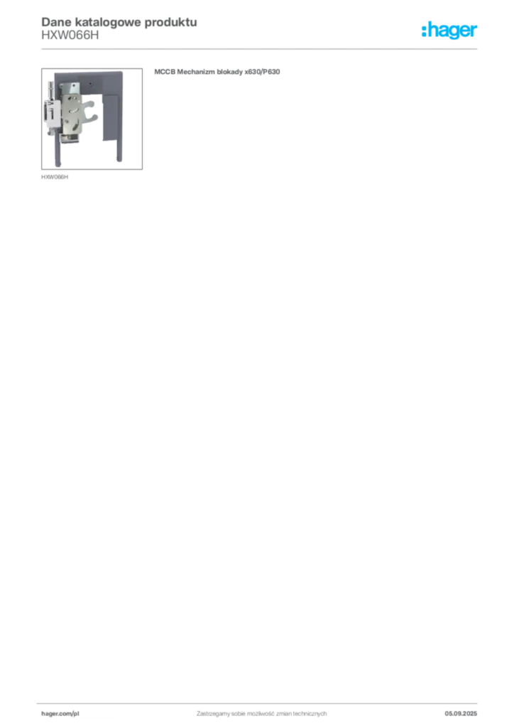 Zdjęcie Hager Dane katalogowe produktu HXW066H | Hager Polska