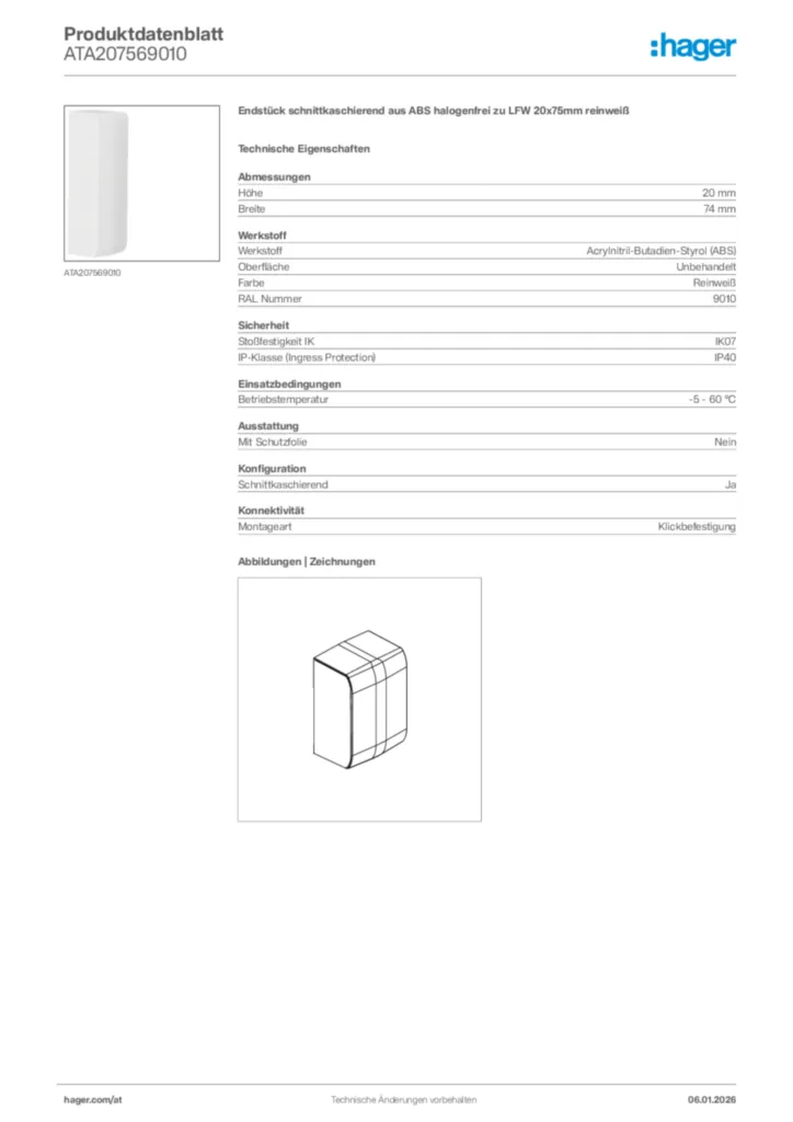 Bild Hager Produktdatenblatt ATA207569010 | Hager Deutschland
