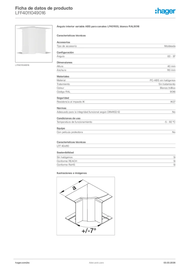 Imagen Hager Ficha de datos de producto LFF4011049016 | Hager España