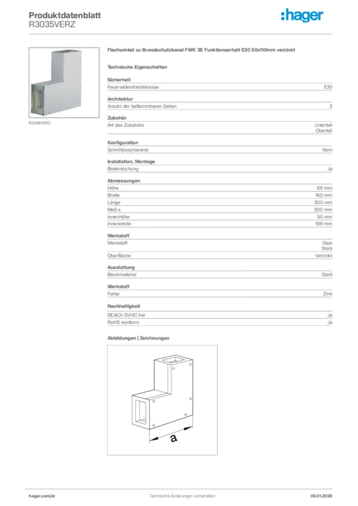 Bild Hager Produktdatenblatt R3035VERZ | Hager Deutschland