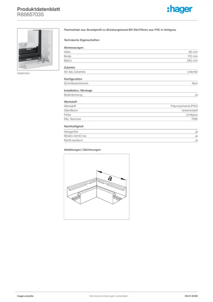 Bild Hager Produktdatenblatt R88657035 | Hager Deutschland