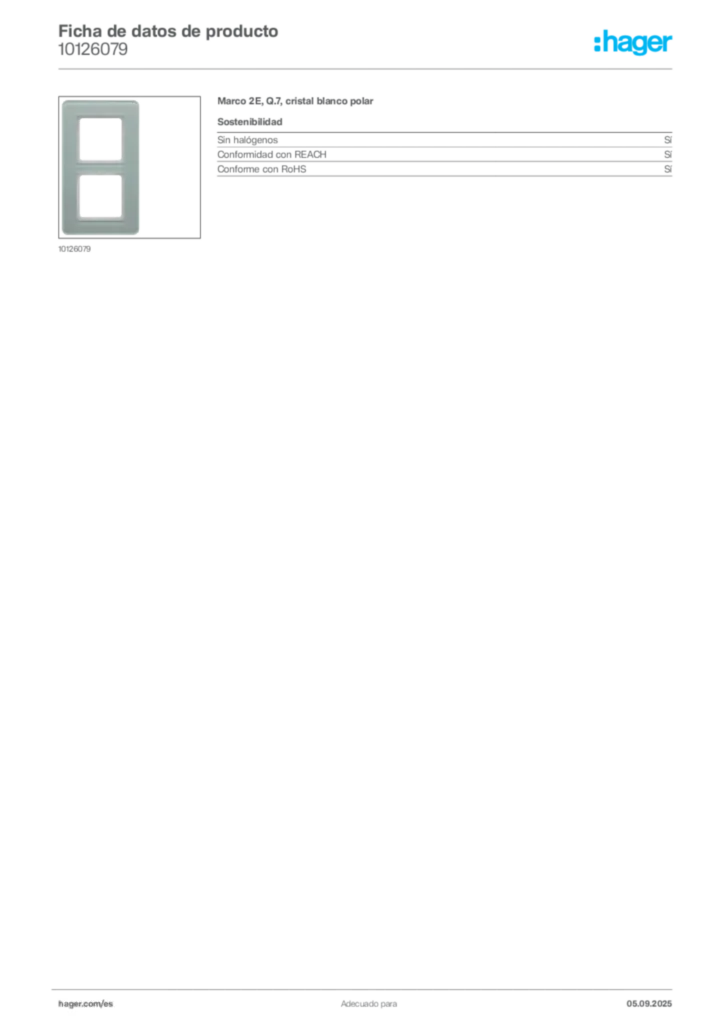 Imagen Hager Ficha de datos de producto 10126079 | Hager España