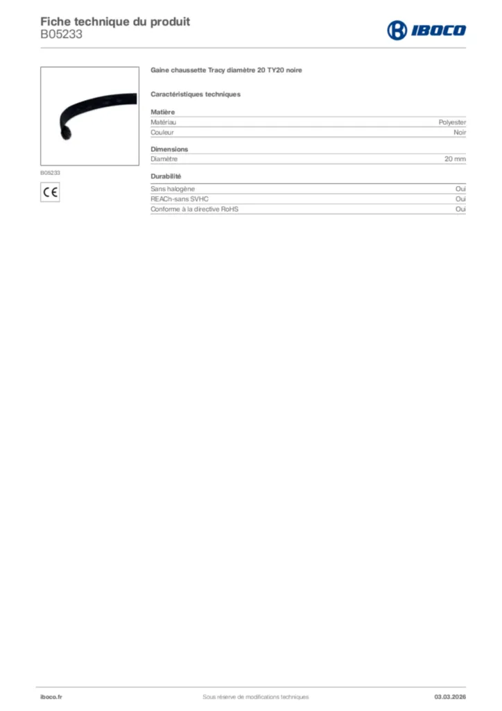 Image Iboco Fiche technique du produit B05233 | Hager France