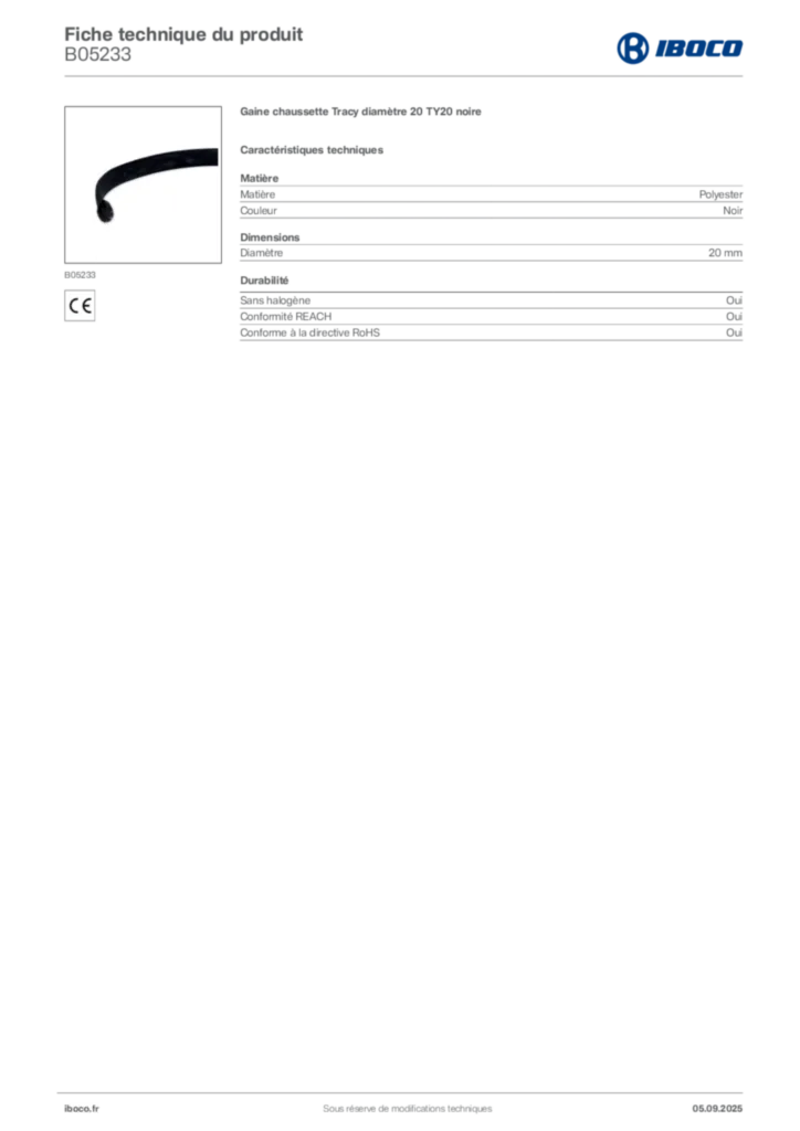 Image Iboco Fiche technique du produit B05233 | Hager France