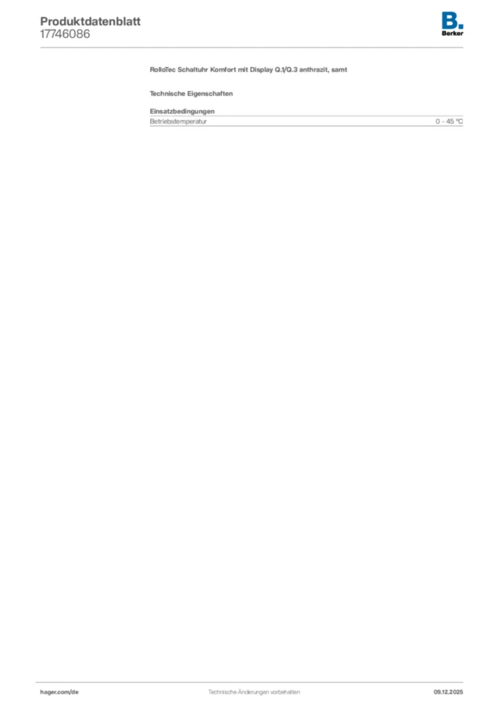 Bild Berker Produktdatenblatt 17746086 | Hager Deutschland