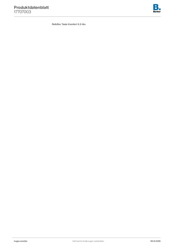 Bild Berker Produktdatenblatt 17707003 | Hager Deutschland
