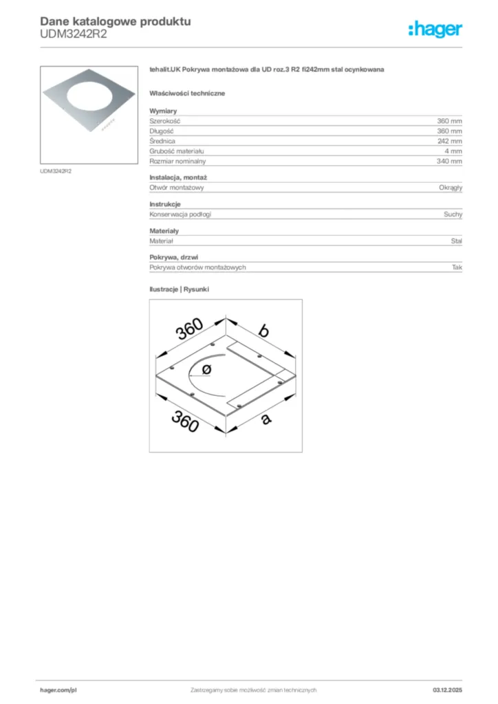 Zdjęcie Hager Dane katalogowe produktu UDM3242R2 | Hager Polska