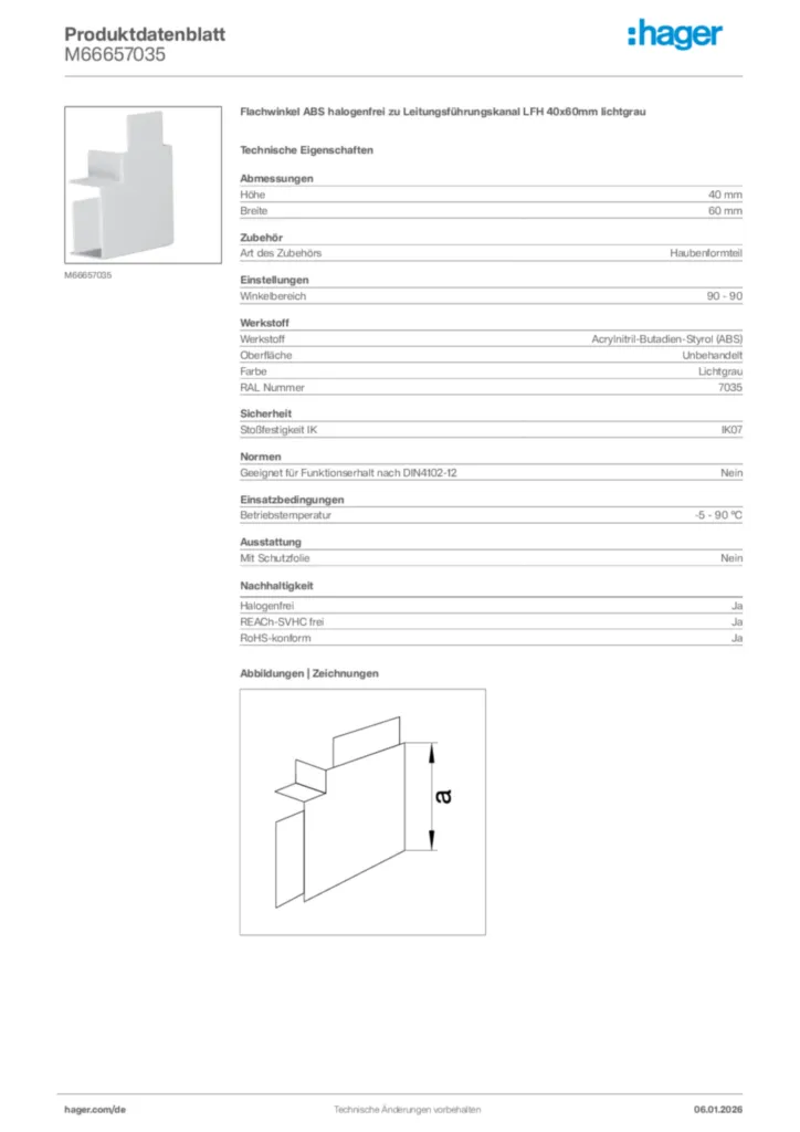 Bild Hager Produktdatenblatt M66657035 | Hager Deutschland