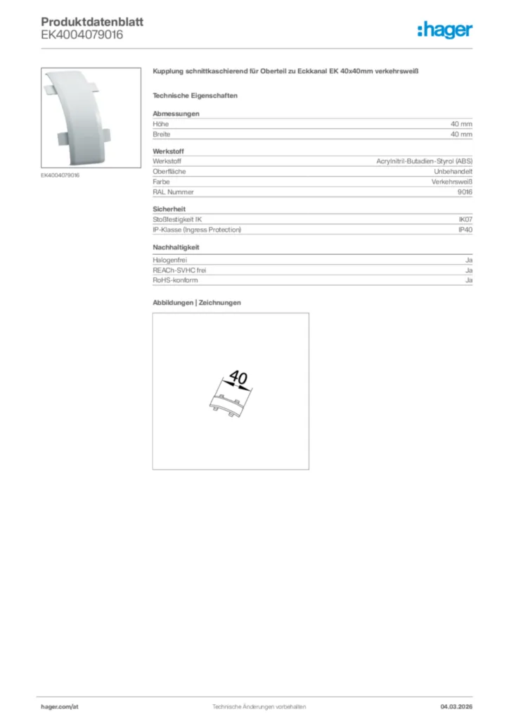 Bild Hager Produktdatenblatt EK4004079016 | Hager Deutschland