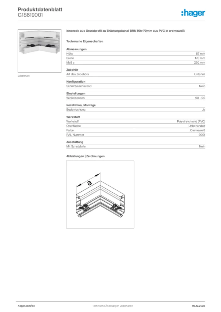 Bild Hager Produktdatenblatt G18619001 | Hager Deutschland
