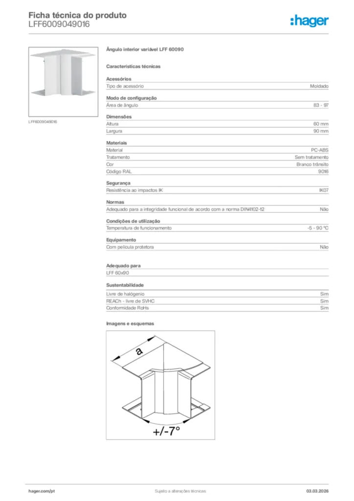 Imagem Hager Ficha técnica do produto LFF6009049016 | Hager Portugal