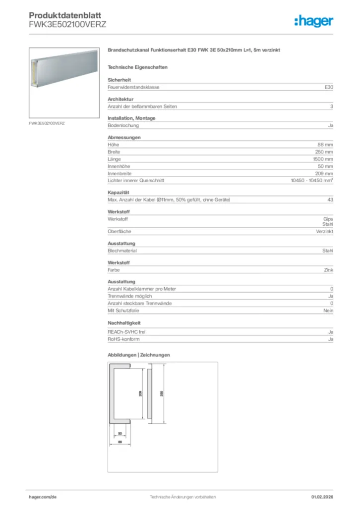 Hager Produktdatenblatt FWK3E502100VERZ